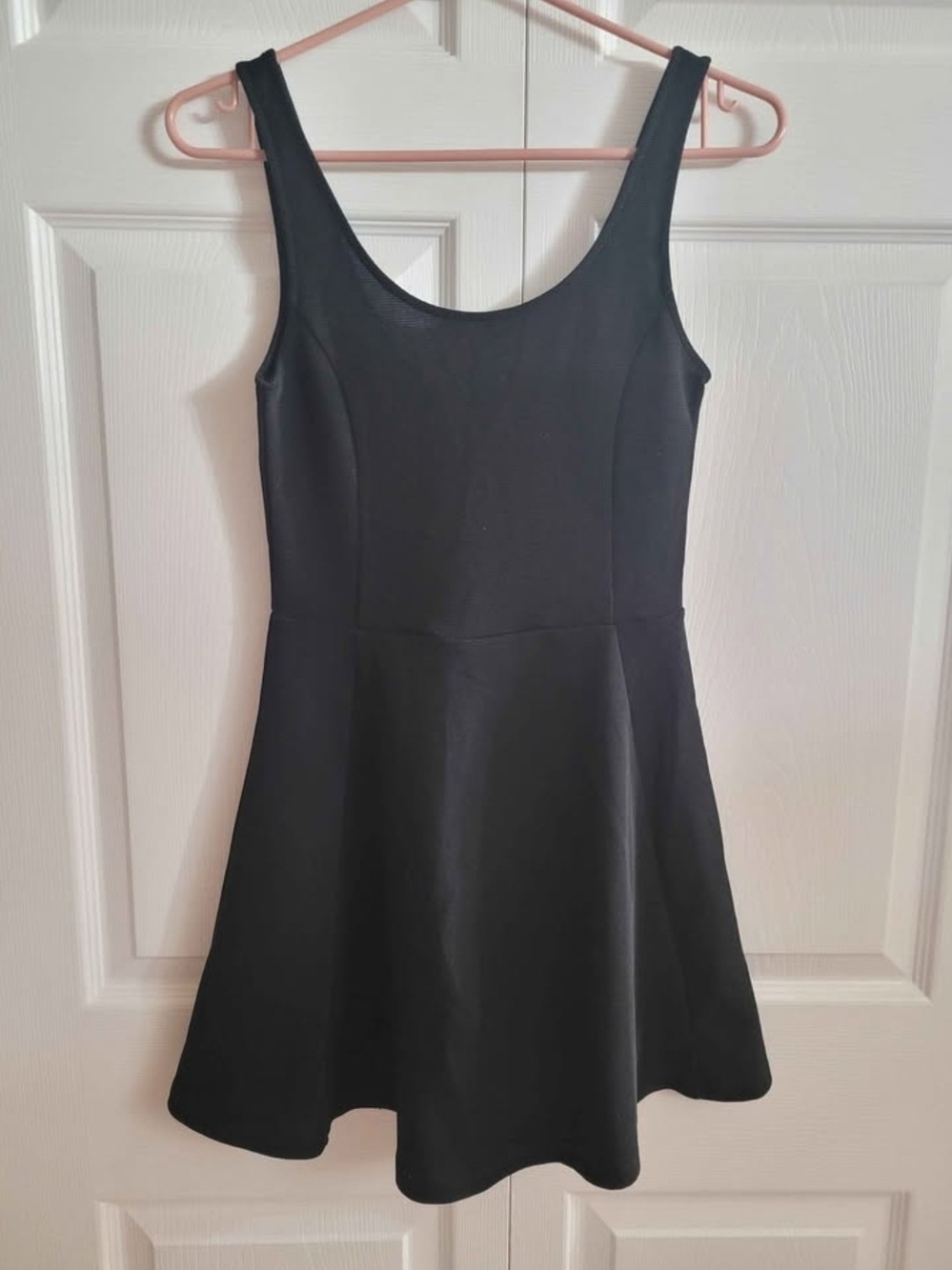 H&M Black Scoop-Neck Fit-and-Flare Dress